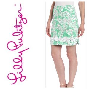 Lilly Pulitzer NWT Beach Print Bow Lace Skirt 0